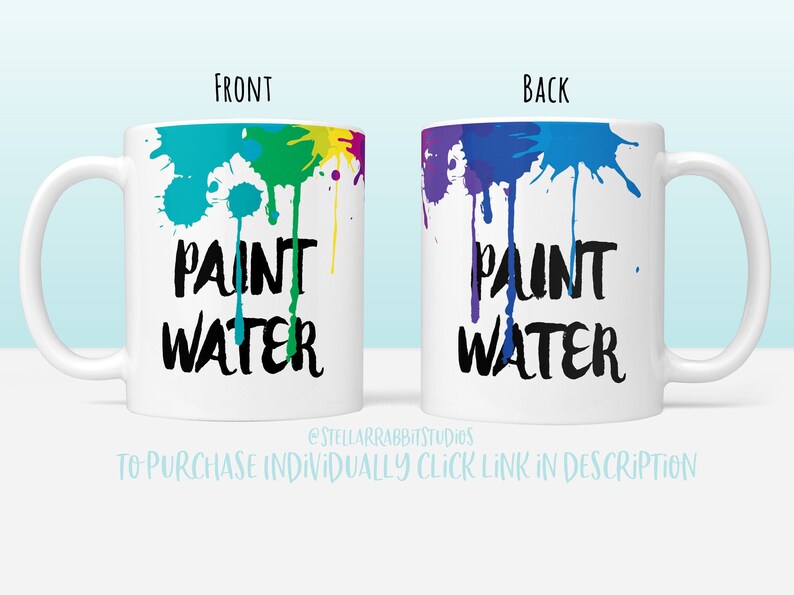 PAINT WATER/NOT Paint Water Drip Coffee Mug Set Paint Water Etsy