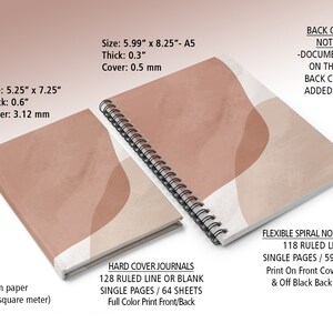 Pu&ograve; includere: Due quaderni a spirale con disegni astratti in tonalit&agrave; di marrone e beige. Il quaderno pi&ugrave; piccolo misura 13,3 cm per 18,4 cm e il quaderno pi&ugrave; grande misura 15,2 cm per 21 cm. Entrambi i quaderni hanno 118 righe rigate e pagine singole.