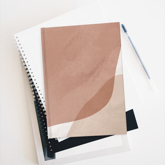 Abstract Geometric Hardcover Journal: Neutral Boho Notebook