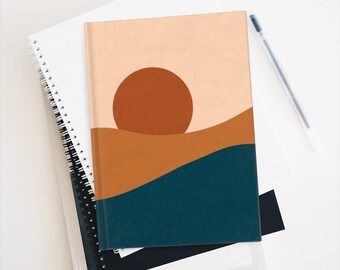 Abstract Desert Sunset Journal, Terracotta Desert Notebook, Abstract Mountain Journal, Geometric Print, Terracotta Notebook, Desert Sunset