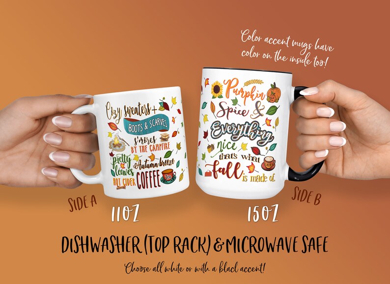 PUMPKIN SPICE Mug, Pumpkin Spice and Everything Nice, Fall Mug, Coffee Cup, Pumpkin Mug, Pumpkin Latte, Sweater Weather Mug, Cuddle Weather image 3