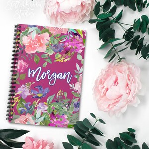 FLORAL SPIRAL NOTEBOOK, Personalized Gift, Spiral Notebook, Notebook, Custom Notebook, Floral Print Notebook, Notebook Journal, Floral Print