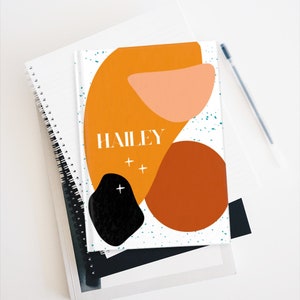 Abstract Geometric Boho Journal, Abstract Journal, Personalized Journal, Geometric Journal, Geometric Print, Boho Notebook, Abtract Notebook