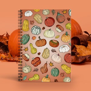 PUMPKIN NOTEBOOK Fall Spiral Notebook Cute Notebook Orange - Etsy