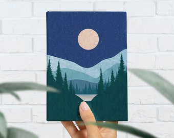 Mountain Journal, Mountain Moon Journal, Moon Journal, Moonrise Notebook, Custom Notebook, Personalized Journal, Star Journal, Desert Moon