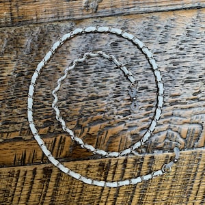 Silver and white chain for eyeglasses or sunglasses. Mens or womens glasses chain. Free shipping!
