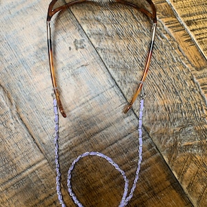 Silver and lavender chain for glasses. Glasses chain for eyeglasses or sunglasses. Men’s or women’s! Free shipping