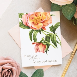 Parents Wedding Day Card, To my Mom on my Wedding Day, To my Dad on my Wedding Day, To my Mother, To My Father, Wedding day Cards, Tropical