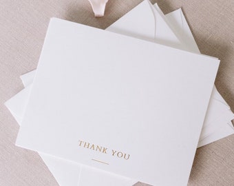 Foil Pressed Thank You Cards, Gold Foil Thank You Card, Bridal Shower Thank You Sets, Luxury Thank You Notes, Minimal Thank You Note,