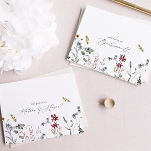 Cartes de proposition de mariage botanique, proposition de demoiselle d'honneur, carte sera-tu ma demoiselle d'honneur, carte sera-tu ma demoiselle d'honneur, jardin