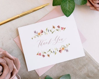 Floral Thank You Card, Thank You Cards, Wedding Thank You card, Bridal Shower, Engagement Party, Baby Shower, Thank You, Thank You Note