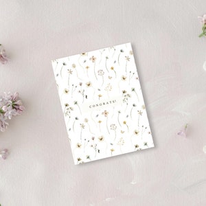 Carte de félicitations florale, carte de mariage, carte de remise de diplôme, cadeau de mariage, jeu de cartes florales, félicitations, bonne chance, carte jardin, cartes de voeux