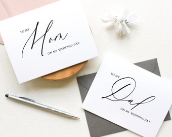 Parents Wedding Day Card, To my Mom on my Wedding Day, To my Dad on my Wedding Day, To my Mother, To My Father, Wedding day Cards