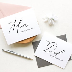 Parents Wedding Day Card, To my Mom on my Wedding Day, To my Dad on my Wedding Day, To my Mother, To My Father, Wedding day Cards
