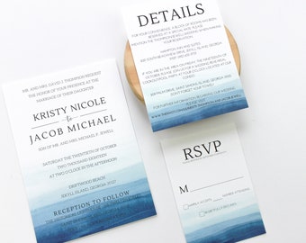 beach wedding invitation etsy