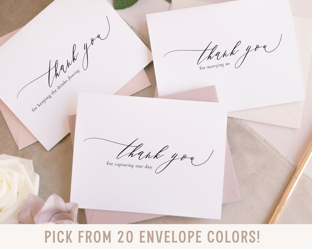 Wedding Vendor Thank You Card, Wedding Day Card, Thank You Card, Wedding Party Thank You, Bridal