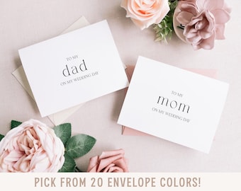 Parents Wedding Day Card, To my Mom on my Wedding Day, To my Dad on my Wedding Day, To my Mother, To My Father, Wedding day Cards