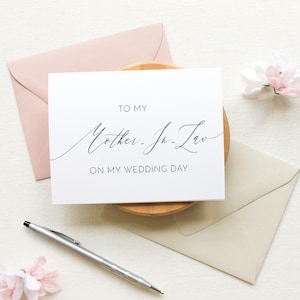 À ma belle-mère le jour de mon mariage, à ma belle-mère, cartes de mariage, fête des mères, carte de remerciement, à ma belle-mère, pliable