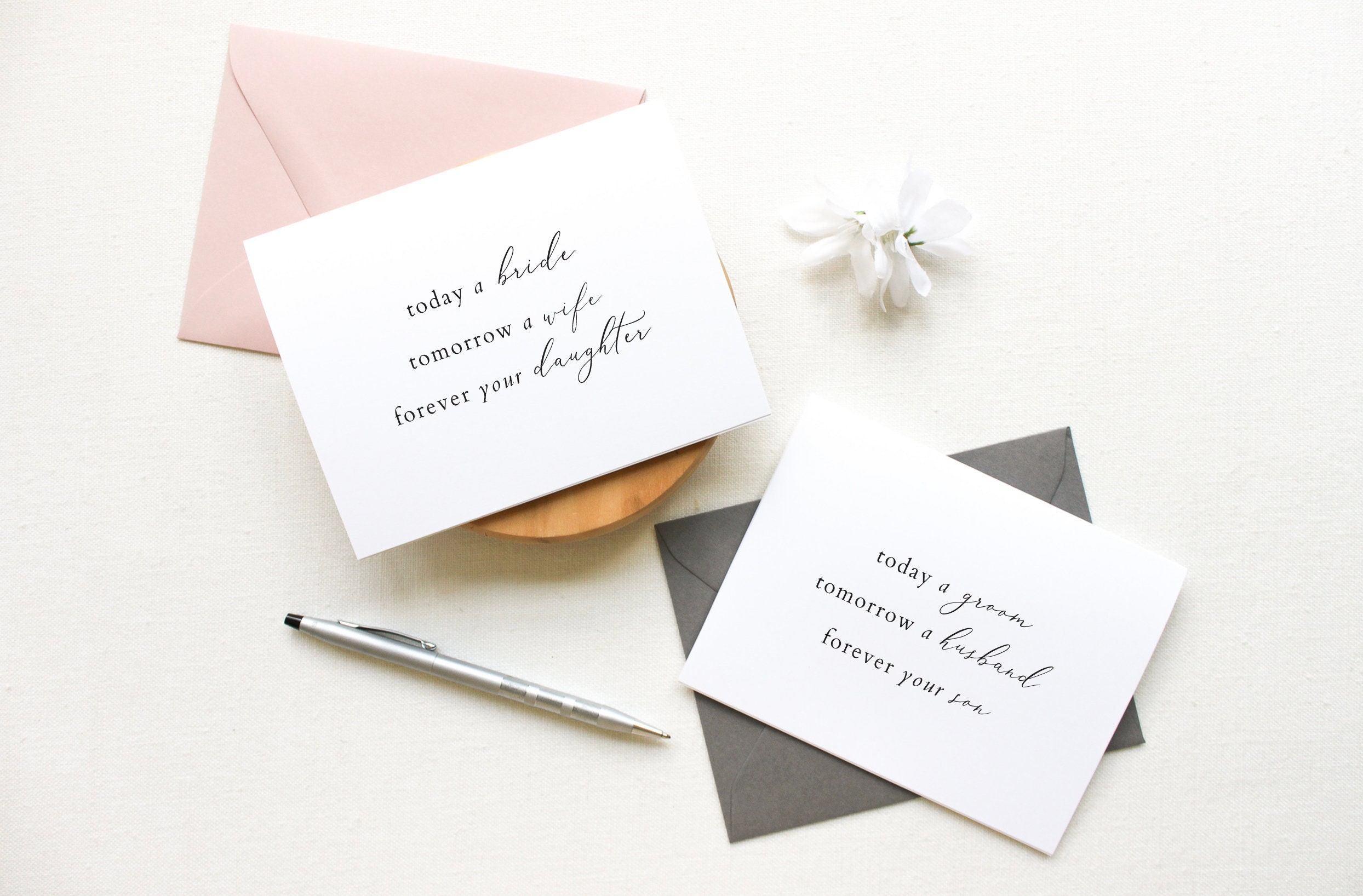 Parents Wedding Day Card Bundle, To my Mom on my Wedding Day, To my D…