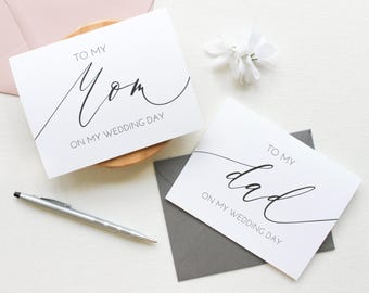 Descarga instantánea de tarjetas de boda para padres, Para mi mamá en el día de mi boda, Para mi papá en el día de mi boda, Para mi madre, Tarjetas de boda, V1