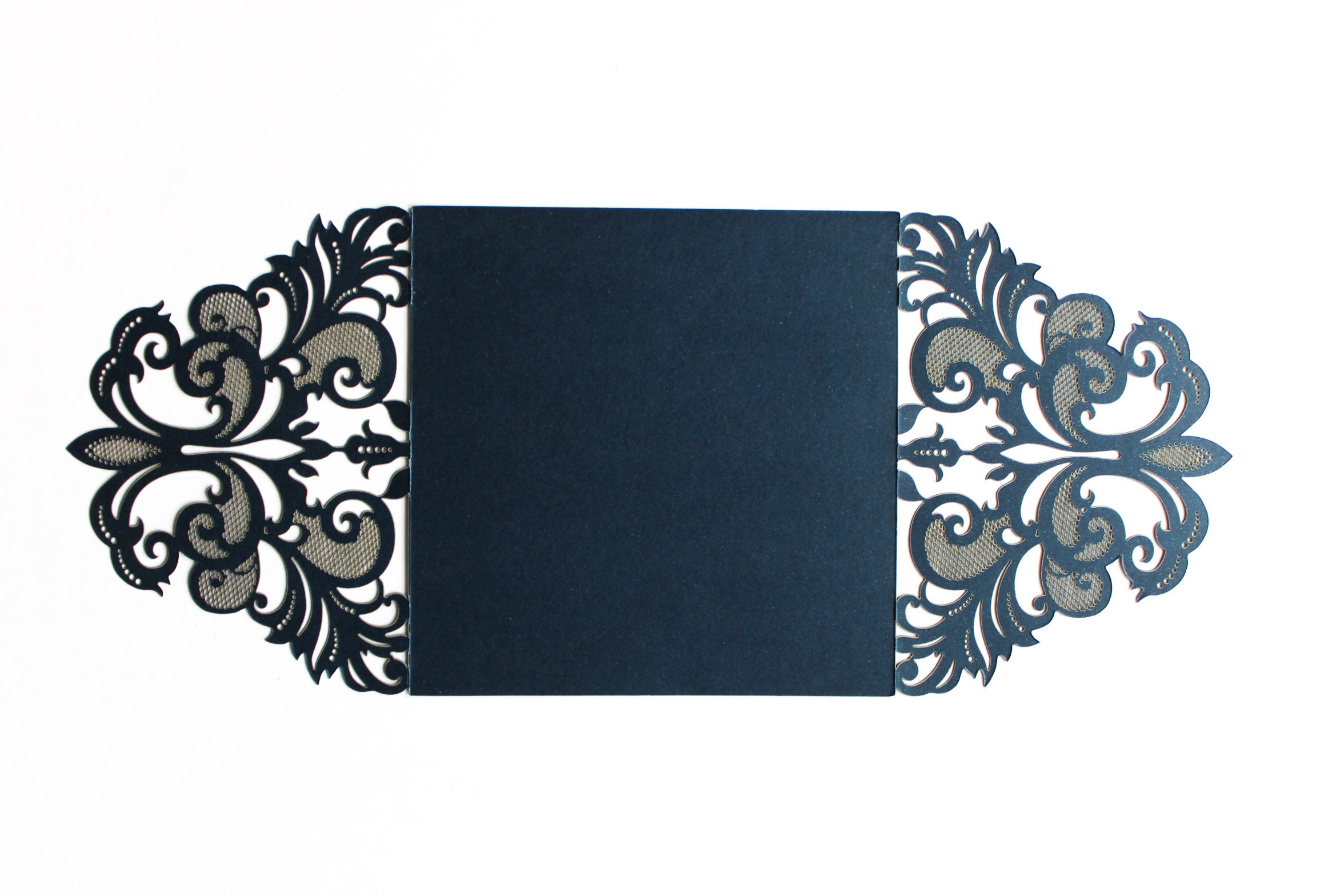 Navy Lasercut Invitation Holder Square Lasercut Holder Etsy
