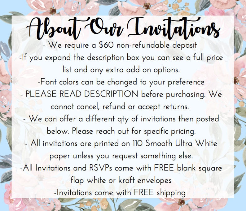 PRINTED Calligraphy Wedding Invitation 7 X 5 Greenery Wedding Invitation RSVP Bundle Minimal Wedding Customize Wedding Invitation