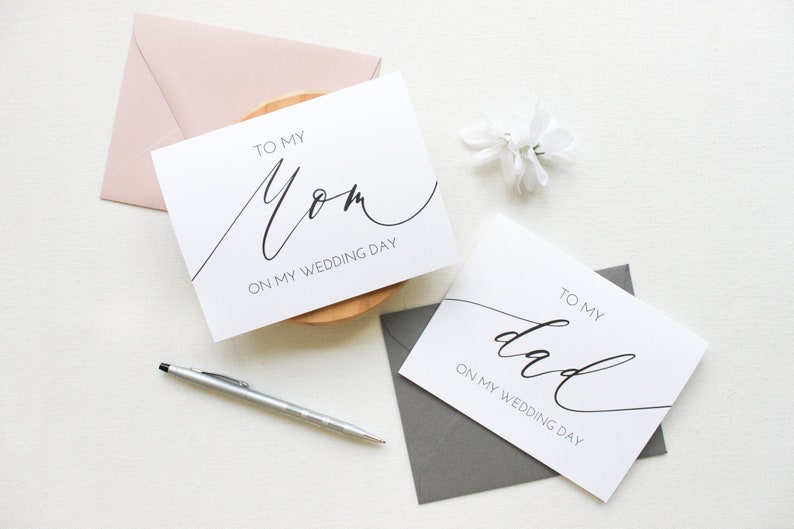 Parents Wedding Day Card, To my Mom on my Wedding Day, To my Dad on my Wedding Day, To my Mother, To My Father, Wedding day Cards
