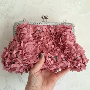 Clutch altrosa - Tasche zur Hochzeit- kleine Umhängetasche für Damen - elegante Abendtasche