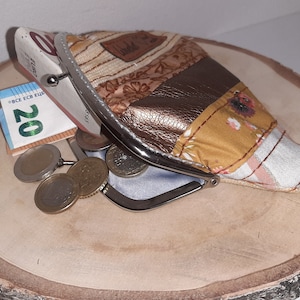 Kleine Tasche Clutch Patchwork Clipbörse senfgelb