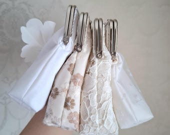 Exquisite unique pieces - Small clutch in ivory/white - Shoulder bag for weddings or parties - festive bag