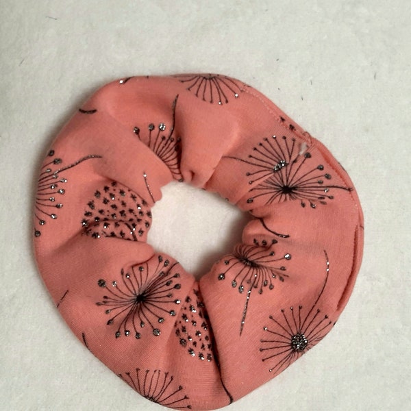 Scrunchie hair tie hair accessories pink glitter dandelion