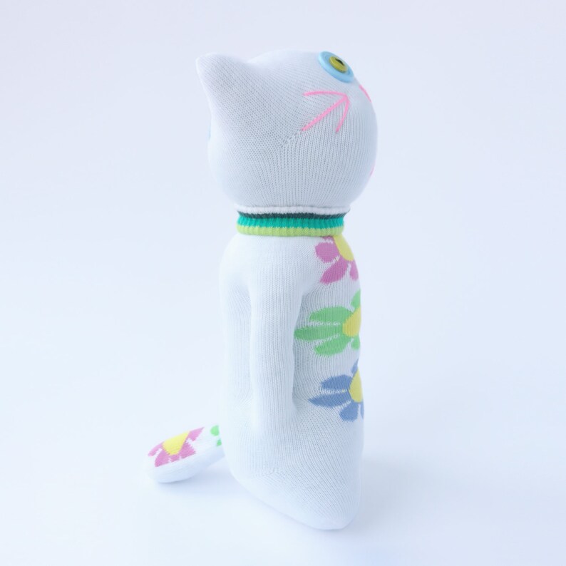 10 Handmade Stuffed White Sock Cat Kids/' Doll Toy