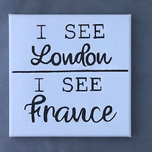 Funny Bathroom Wall Decor: &quot;I See London, I See France&quot;