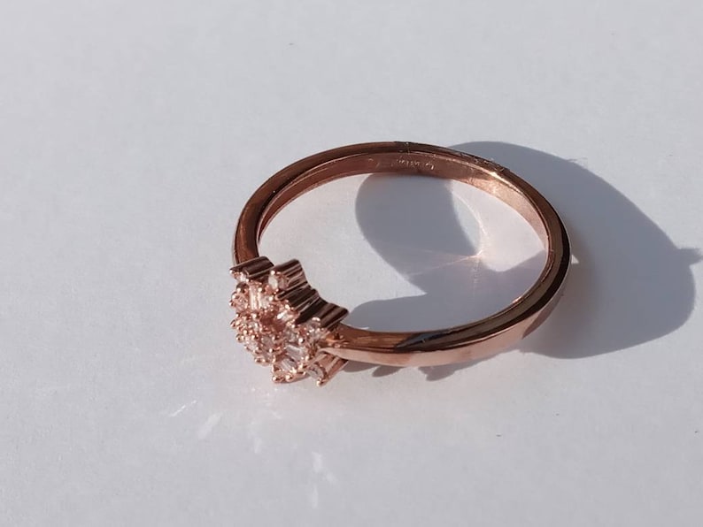 Natural pink diamond ring in rose gold image 10