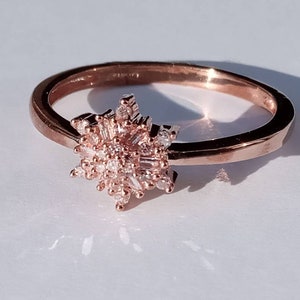 Natural pink diamond ring in rose gold image 8