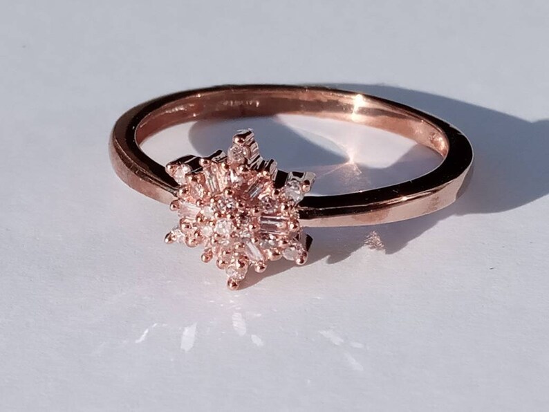 Natural pink diamond ring in rose gold image 8