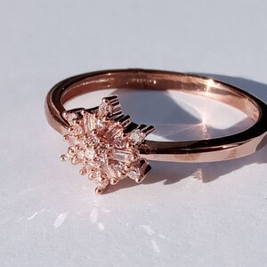 Natural pink diamond ring in rose gold image 9