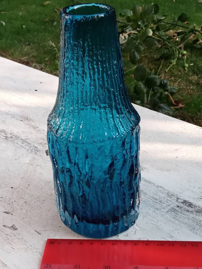 Whitefriars Blue Vase by Geoffrey Baxter Etsy Denmark