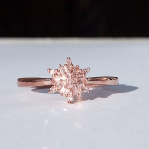 Natural pink diamond ring in rose gold image 7