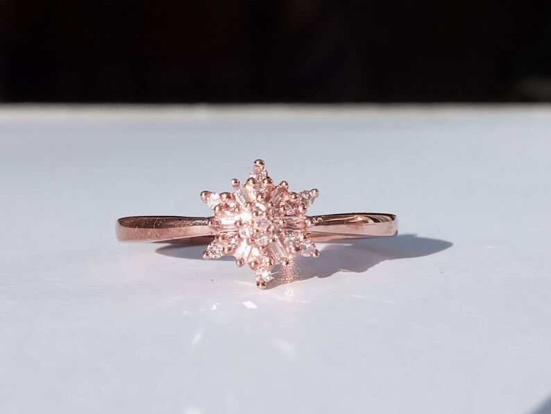 Natural pink diamond ring in rose gold image 7