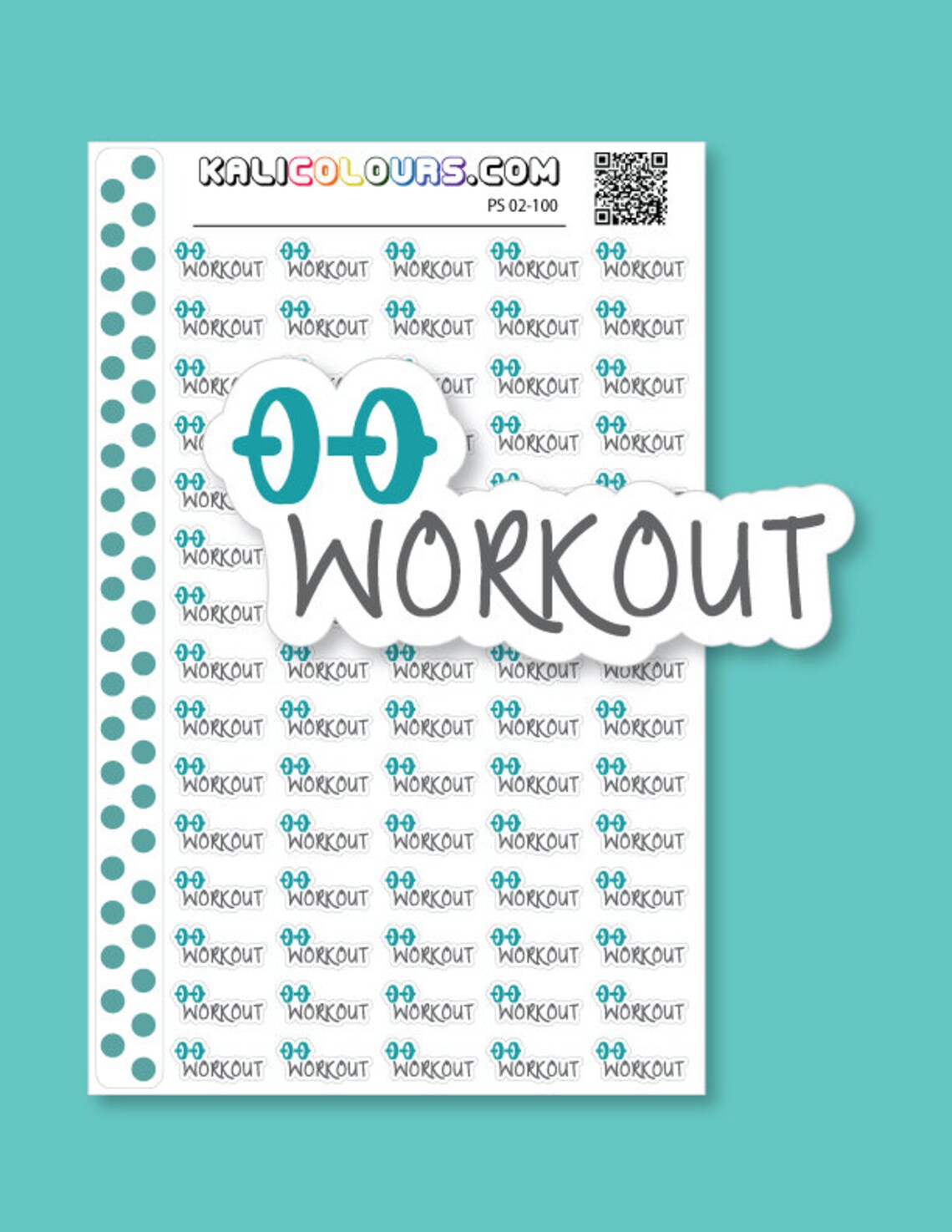 WORKOUT Planner stickers Diary stickers Choice of Clear Etsy