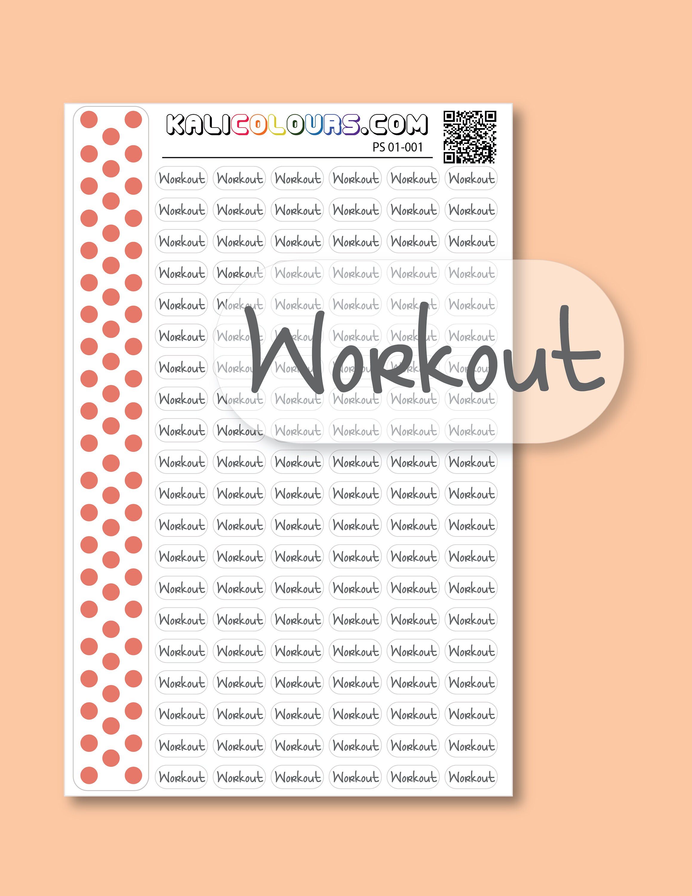 WORKOUT Planner stickers Diary stickers Clear removable Etsy