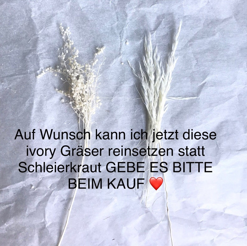 Spange mit stabilisierten Rosen und Schleierkraut Haarspangen Haarnadeln kurz lang mit Stoffblatt Bild 2