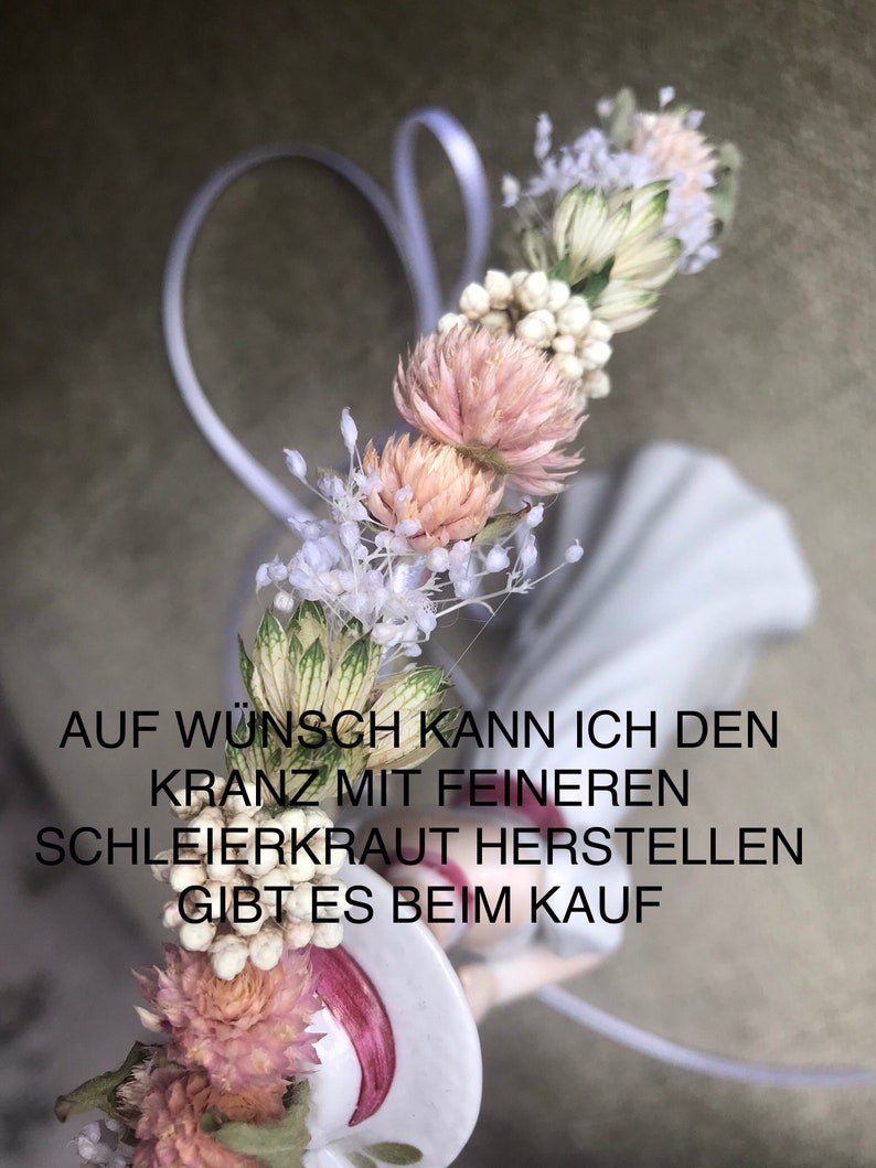 sehr zierlicher und romantischer Brautkranz Hochzeitskranz Blumenkranz Haarreifen Anstecker Kamm Bild 2