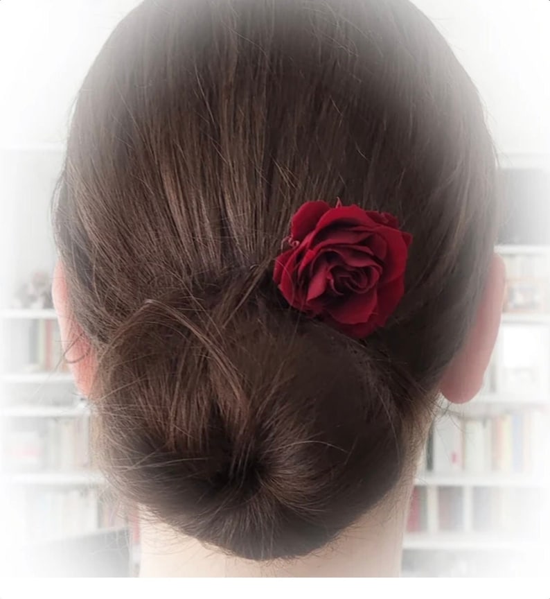 Haarspangen Blumenspangen Haarschmuck Blütenspangen hairpins für jeden Anlass Hochzeit Weihnachten Blumenmädchen Rockabilly Vintagefrisur Bild 2