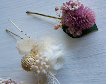 Barrettes à cheveux épingles à cheveux avec fleurs de différentes couleurs possibles