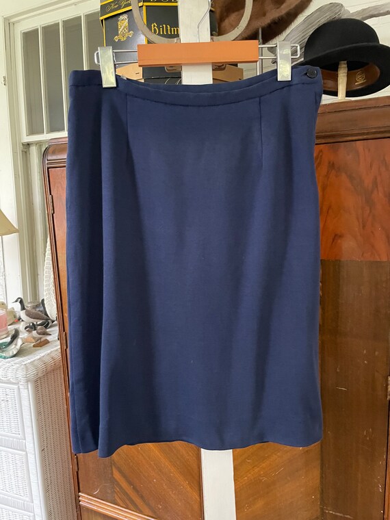 Vintage skirt and jacket, navy blue skirt suit (B… - image 7