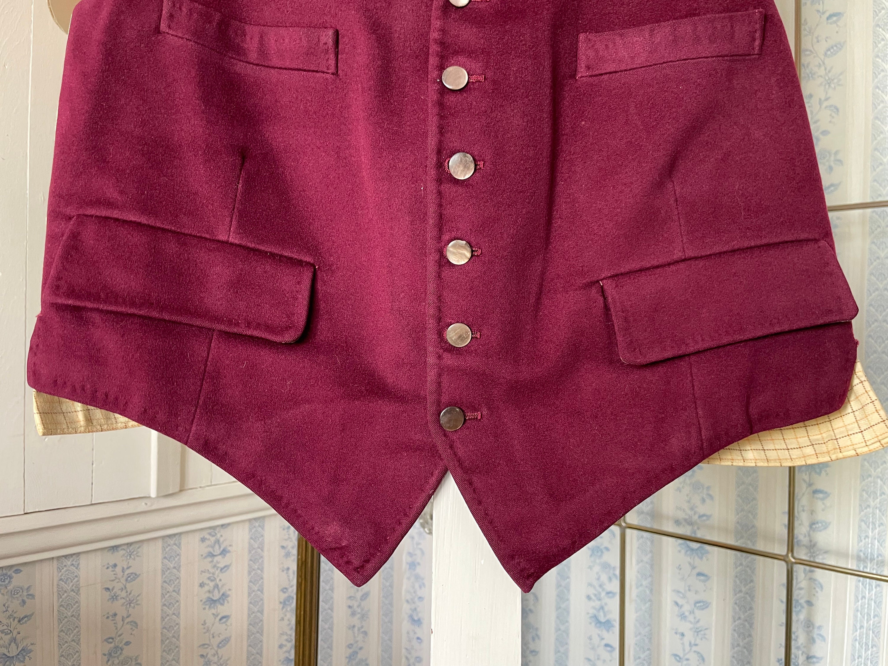 Vintage Burgundy Red Vest Burgundy Red Wool Waistcoat B929 Etsy