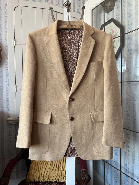 Vintage beige sport coat, camel hair blazer (C503… - image 1