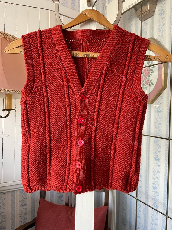 Vintage Handmade Peruvian Wool Sweater Vest waistcoat // Size